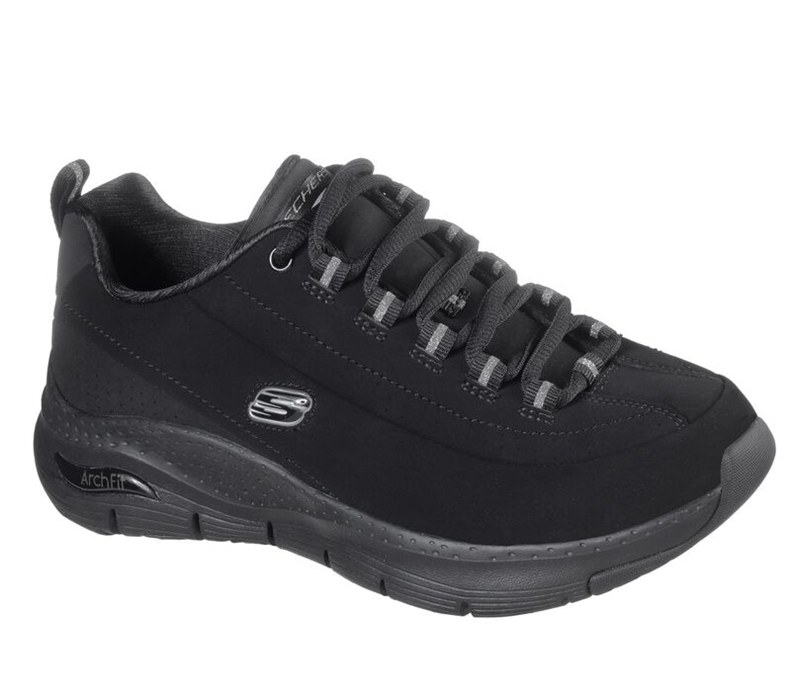 Skechers Dam Svarta Sneakers - Arch Fit - Metro Skyline - Sverige (SXULQ-9514)